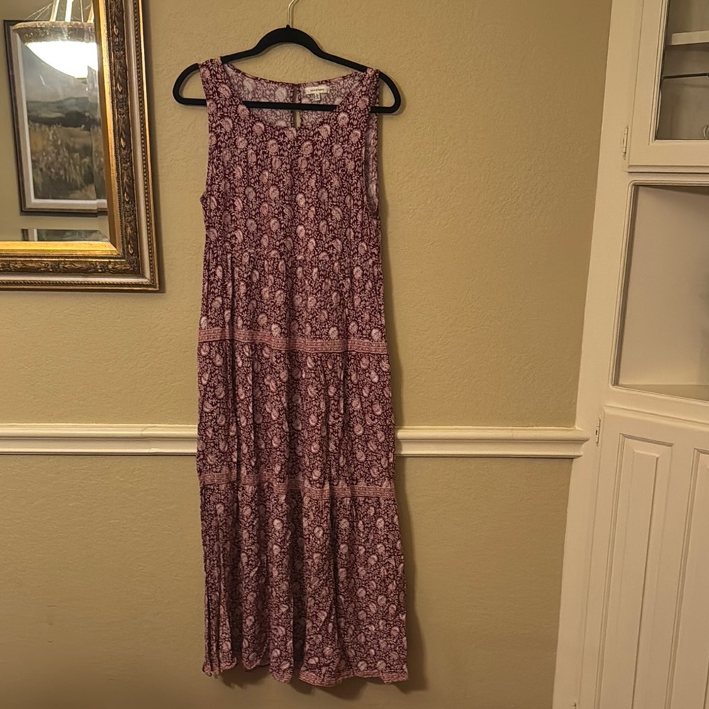 Max Studio Purple Tiered Ruffled Sundress with side pockets